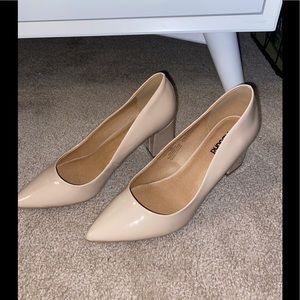 Size 11 Abound closed toed nude high heels, from Nordstrom.